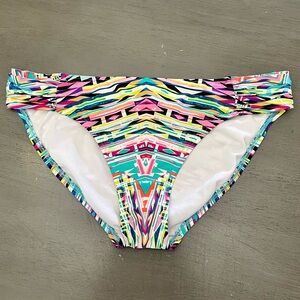 Kenneth Cole Reaction Pink Green Multicolor Abstract Geometric Bikini Bottoms M